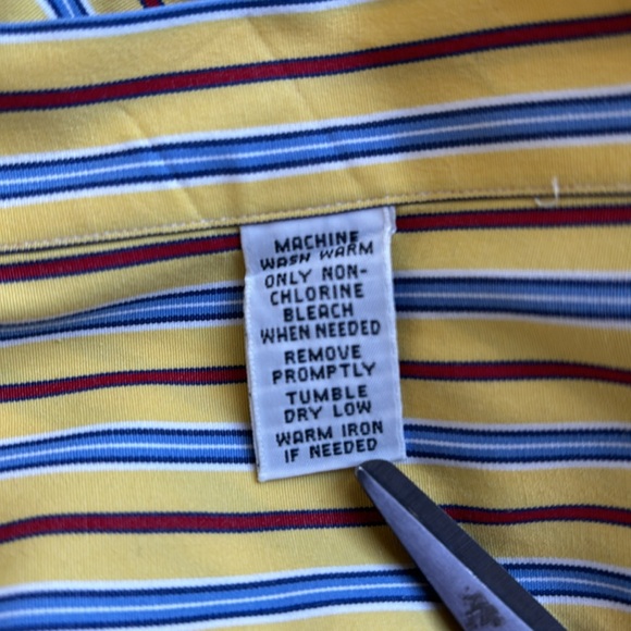 Ralph Lauren Yellow Blue Red Striped Long Sleeve Button Polo Shirt Men’s Size XL - Picture 6 of 11